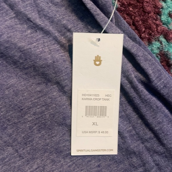 NWT Spiritual Gangster Cropped Tank XL Purple Good Karma - Picture 4 of 4